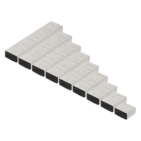 MECCANIXITY 90Pcs Faraday Conductive Fabric Foam Electrode Shielding Fabric Foam 9 Lengths 10/15/20/25/30/35/40/45/50x10x5mm with Adhesive Backing for Computer LCD TV