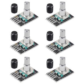 6pcs KY-040 Rotary Encoder Module 360 Degree Switch Encoders with Knobs Cap Brick Sensor Modules