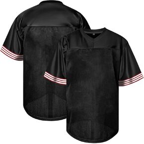 Atonmore Men Blank Plain Football Jersey, Adult Hip Hop Hipster Short Sleeve Mesh Pullover Shirts,Custom Uniforms for Party
