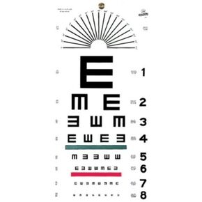 Grafco Illiterate Plastic Eye Chart, 20' Distance, Snellen Visual Acuity Exam for Medical Use, 1241
