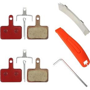 MEGHNA Bike Disc Brake Pads 2 Pairs Universal Compatible with Shimano Tektro Retro Bike Brake Pads Semi - Metallic Brake Pads for Mountain Bike Road Bike E - Bike, with 3 Assemble Tools