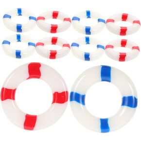 Balacoo 10pcs Mini Life Preserver Ring - Micro Landscape Life Ring - Mini Buoy - Beach Nautical Decor - Dollhouse Furniture Ornament - Miniature Swim Ring - Nautical Figurines - Wedding Table, Red in Saudi Arabia