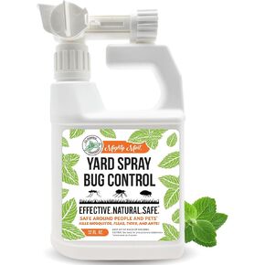 Mighty Mint 32oz Peppermint Bug Control Natural Lawn Yard Spray for Fleas, Ticks, Mosquitos, Ants, and Other Insects