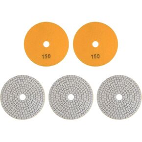 HARFINGTON 5pcs Diamond Polishing Pads 5" Grit 200 Wet/Dry Polish Pad for Stone Concrete Marble Countertop Quartz, for Polisher Grinder in Saudi Arabia
