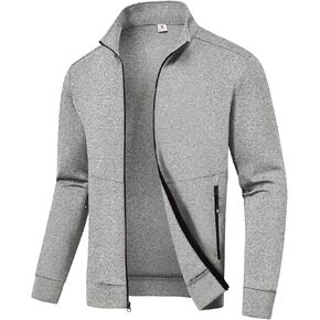 BASUDAM Men's Track Jackets Lightweight Warm Up Casual Coat Athletic Workout Running Jacket with Zipper Pockets
