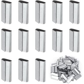 Keadic 100Pcs Packaging Close Snap-On Seals for 5/8" (16mm) Strap Width Steel Strapping, Superior Holding Power, Heavy Metal Banding Strap Clips for Plastic Poly Pallet Banding