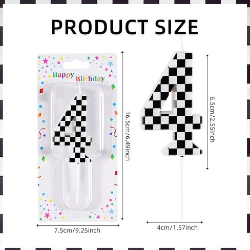 Racing Car 1st Birthday Candle, Black and White Stripes Number 1 Cake Candle Birthday Cake Topper for Racing Car 1st Birthday Party Decorations in Saudi Arabia