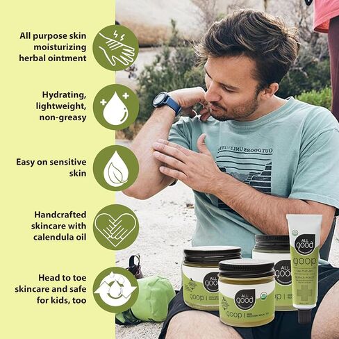 All Good Goop on the Go - Chafing Cream, Dry Skin Salve, Cracking Lip Moisturizer - Soothes, Hydrates & Calms - Travel Size Recovery Balm 1oz (3-pack) in Kuwait