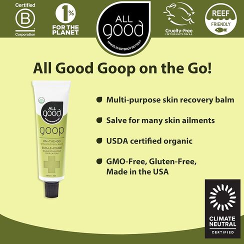 All Good Goop on the Go - Chafing Cream, Dry Skin Salve, Cracking Lip Moisturizer - Soothes, Hydrates & Calms - Travel Size Recovery Balm 1oz (3-pack) in Kuwait