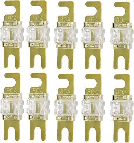 ZOOKOTO 10 Pack MANL ANL Fuse 20A 30A 40A 50A 60A 80A 100A 150A Mini ANL Fuse Silver (40A) in Saudi Arabia