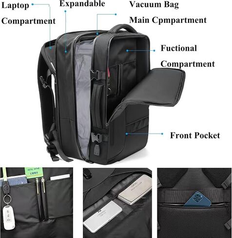 Vacuum Backpack Travel with Pump, Vacpack Expandable Air Compression Backpack Carry on Laptop Backpack in Saudi Arabia