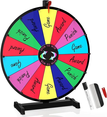 24 Inch Prize Wheel Spinner with Stand, 14 Slots Color Spinning Wheel for Prizes, Fortune Wheel Spinner for Trade Shows, Carnivals, Home Games in Saudi Arabia