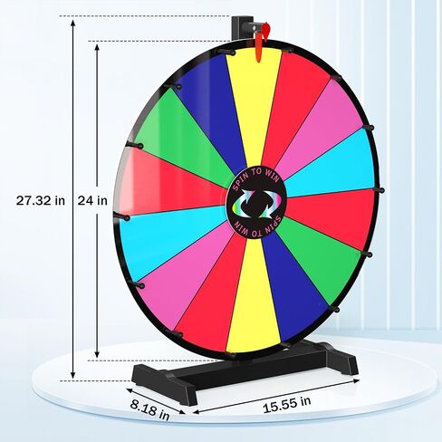 24 Inch Prize Wheel Spinner with Stand, 14 Slots Color Spinning Wheel for Prizes, Fortune Wheel Spinner for Trade Shows, Carnivals, Home Games in Saudi Arabia