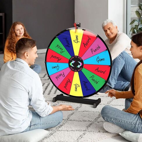 24 Inch Prize Wheel Spinner with Stand, 14 Slots Color Spinning Wheel for Prizes, Fortune Wheel Spinner for Trade Shows, Carnivals, Home Games in Saudi Arabia