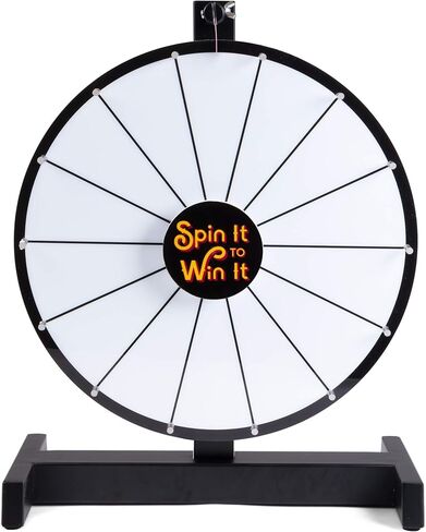 Brybelly Spin it to Win It Award Wheel، 15 بوصة | 14 فتحة مسح جافة فارغة، زر مسح جاف قابل للتخصيص، سرعة دوران قابلة للتعديل | عجلات جائزة الطاولة للعروض التجارية، والألعاب المكتبية، والحفلات in Kuwait