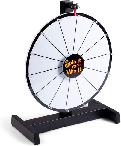 Brybelly Spin it to Win It Award Wheel، 15 بوصة | 14 فتحة مسح جافة فارغة، زر مسح جاف قابل للتخصيص، سرعة دوران قابلة للتعديل | عجلات جائزة الطاولة للعروض التجارية، والألعاب المكتبية، والحفلات in Kuwait