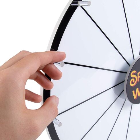 Brybelly Spin it to Win It Award Wheel، 15 بوصة | 14 فتحة مسح جافة فارغة، زر مسح جاف قابل للتخصيص، سرعة دوران قابلة للتعديل | عجلات جائزة الطاولة للعروض التجارية، والألعاب المكتبية، والحفلات in Kuwait