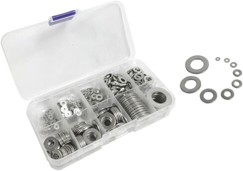 500 Pieces Nylon Flat Washer Assortment Set, Nylon Flat Washers for Screws Bolts,8 Sizes - M2, M2.5, M3, M4, M5, M6, M8, M10 (White) in Saudi Arabia