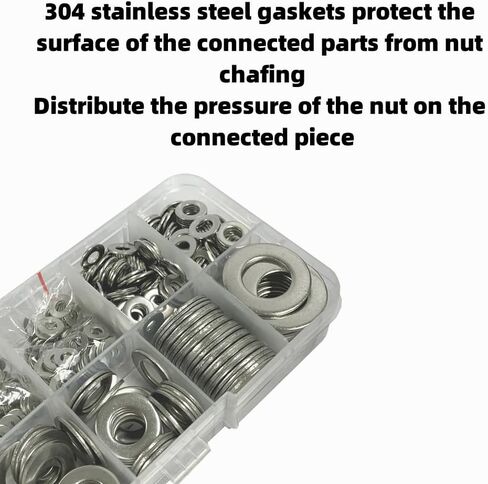 500 Pieces Nylon Flat Washer Assortment Set, Nylon Flat Washers for Screws Bolts,8 Sizes - M2, M2.5, M3, M4, M5, M6, M8, M10 (White) in Saudi Arabia