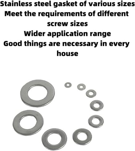 500 Pieces Nylon Flat Washer Assortment Set, Nylon Flat Washers for Screws Bolts,8 Sizes - M2, M2.5, M3, M4, M5, M6, M8, M10 (White) in Saudi Arabia