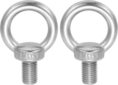 MECCANIXITY Lifting Shoulder Eye Bolt M6 x 12 mm, 304 Stainless Steel Ring Shape Male Thread Eyebolt for Engineering Port Marine Hammocks Hanging Pack of 10 in Saudi Arabia