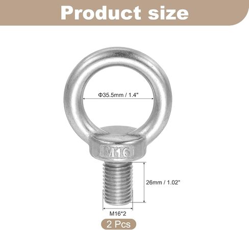 MECCANIXITY Lifting Shoulder Eye Bolt M6 x 12 mm, 304 Stainless Steel Ring Shape Male Thread Eyebolt for Engineering Port Marine Hammocks Hanging Pack of 10 in Saudi Arabia