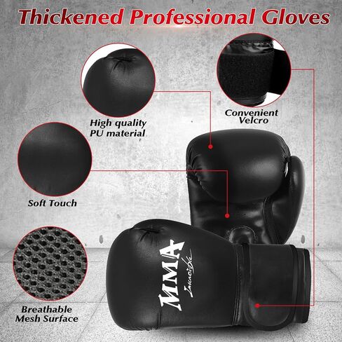 4FT Hanging Punching Bag for Adults, Super PU Leather Boxing Training Equipment Heavy Bag with 12OZ MMA Gloves, Unfilled Kicking Bag Boxing Set for Training Karate Kickboxing Muay Thai in Saudi Arabia