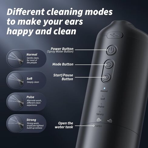 Ear Wax Removal - Electric Ear Cleaner - Ear Cleaning Kit - FSA HSA Eligible - Ear Irrigation Kit Safe Ear Irrigation Flushing System with 4 Pressure Settings - FSA Eligible Items Only List in Saudi Arabia