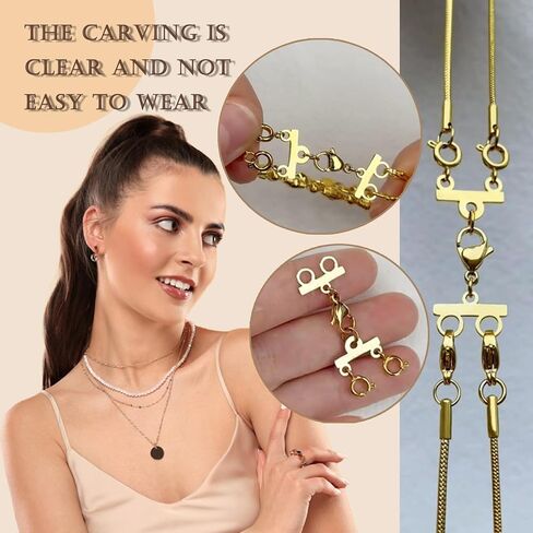 Necklace Layering Clasps Gold, Necklace Separator for Layering, Multiple Necklace Clasp, Necklace Spacer to Prevent Tangling in Saudi Arabia