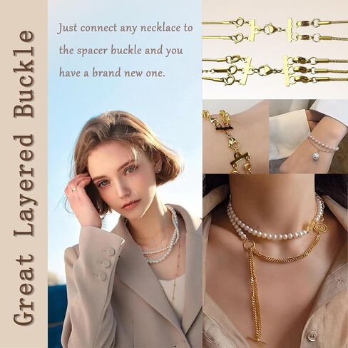 Necklace Layering Clasps Gold, Necklace Separator for Layering, Multiple Necklace Clasp, Necklace Spacer to Prevent Tangling in Saudi Arabia