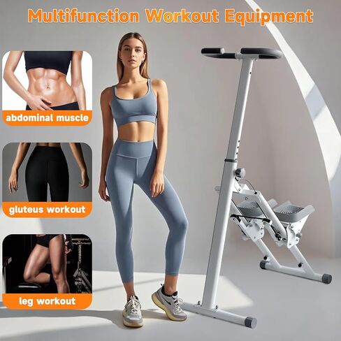 Stair Stepper Folding Vertical Cardio Exercise Climber Stair-Master for Exercise at Home Full Body Workout Machine with Handlebar 242LBS Load with Adjustable Step Range Handlebar & Pedals in Kuwait