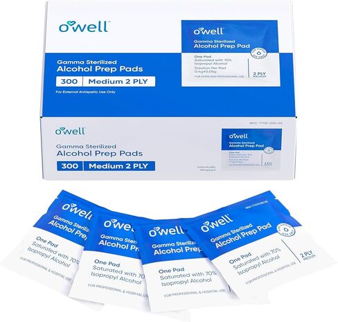 Alcohol Wipes, 400 Count | Medical & Professional Sterile Alcohol Prep Pads | Individually Wrapped 2-Ply Antiseptic Alcohol Pads Grreat for Fist Aid Kits & Personal Use | 400 Surgical Alcohol Swabs in Kuwait