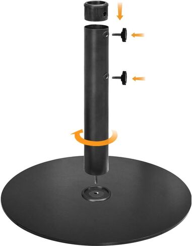 EliteShade USA ما يصل إلى 140 رطلًا من قاعدة المظلة المستديرة المصنوعة من الفولاذ وحامل مظلة للسوق في الهواء الطلق شديد التحمل، حقيبة رمل مستديرة الوزن إضافية مقاس 18 بوصة (الرمال غير متضمنة)، بني محمر in Kuwait