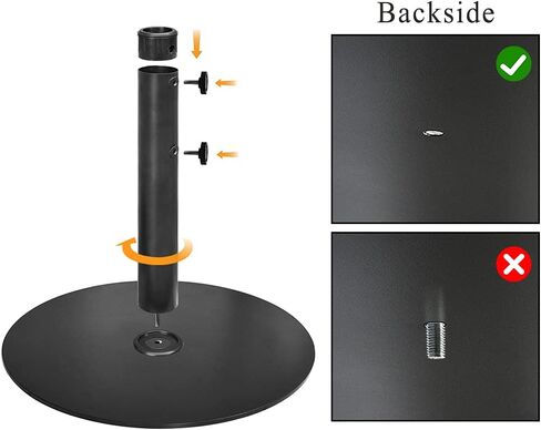 EliteShade USA ما يصل إلى 140 رطلًا من قاعدة المظلة المستديرة المصنوعة من الفولاذ وحامل مظلة للسوق في الهواء الطلق شديد التحمل، حقيبة رمل مستديرة الوزن إضافية مقاس 18 بوصة (الرمال غير متضمنة)، بني محمر in Kuwait