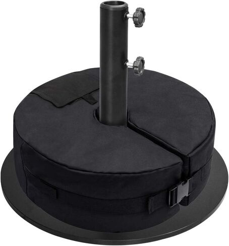 EliteShade USA ما يصل إلى 140 رطلًا من قاعدة المظلة المستديرة المصنوعة من الفولاذ وحامل مظلة للسوق في الهواء الطلق شديد التحمل، حقيبة رمل مستديرة الوزن إضافية مقاس 18 بوصة (الرمال غير متضمنة)، بني محمر in Kuwait