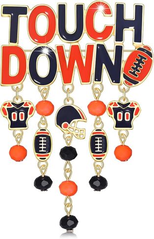 Game Day Brooches for Women Football Brooch Pins Touch Down Brooches Red Black Blue White Team Spirit Accessories Game Day Outfits Football Jewelry Party Favor Gifts in Saudi Arabia