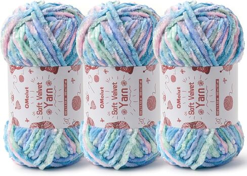 100g Fluffy Velvet Chenille Yarn for Crocheting and Knitting, 80m (87.5yd) Baby Yarn for Crocheting Soft, Crochet Chunky Yarn Amigurumi Yarn（White） in Saudi Arabia