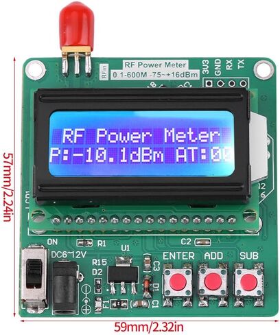 شاشة الكريستال السائل المصغرة الرقمية RF الطاقة واط متر وحدة مراقبة الطاقة-75 ~ 16 ديسيبل 1-600 ميجا هرتز تعويض الإضاءة الخلفية التلقائي in Kuwait