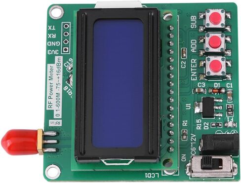 شاشة الكريستال السائل المصغرة الرقمية RF الطاقة واط متر وحدة مراقبة الطاقة-75 ~ 16 ديسيبل 1-600 ميجا هرتز تعويض الإضاءة الخلفية التلقائي in Kuwait