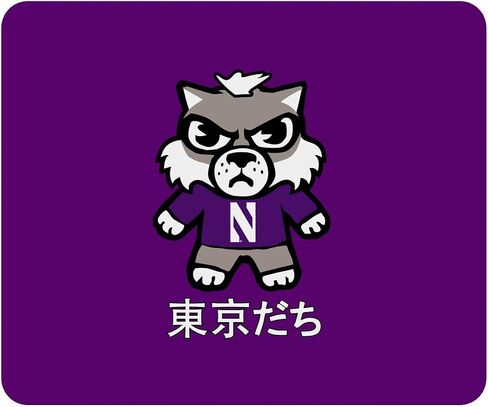 OTM Essentials Northwestern University Standard Fabric Mouse Pad, Desk Accessories, Standard Fabric Gaming Mouse Pad, Tokyodachi Mascot All Over in Saudi Arabia