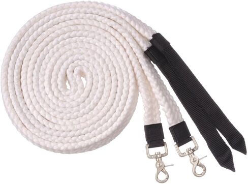 Tough 1 Flat Cotton Split Reins - White in Saudi Arabia