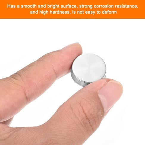 uxcell 12 Pcs Screw Covers Caps, Stainless Steel Mirror Screws Decorative Caps Cover Nails, Mirror Screws Fasteners for Sign Advertising Hardware Construction, 18mm Diameter, Silver in Saudi Arabia