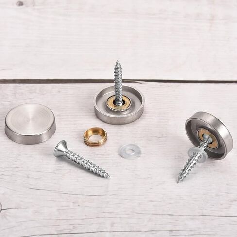 uxcell 12 Pcs Screw Covers Caps, Stainless Steel Mirror Screws Decorative Caps Cover Nails, Mirror Screws Fasteners for Sign Advertising Hardware Construction, 18mm Diameter, Silver in Saudi Arabia