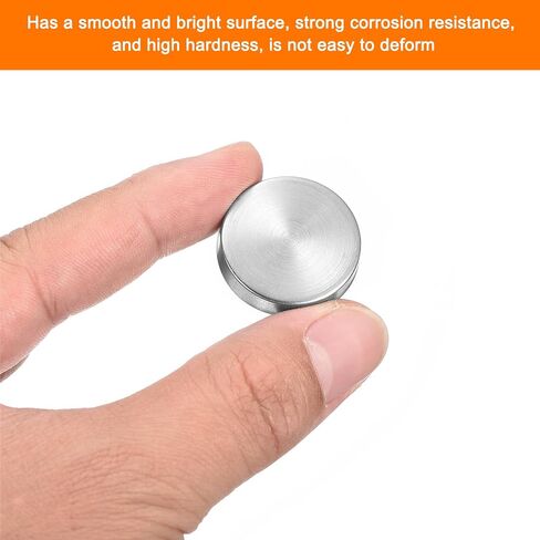 uxcell 12 Pcs Screw Covers Caps, Stainless Steel Mirror Screws Decorative Caps Cover Nails, Mirror Screws Fasteners for Sign Advertising Hardware Construction, 18mm Diameter, Silver in Saudi Arabia