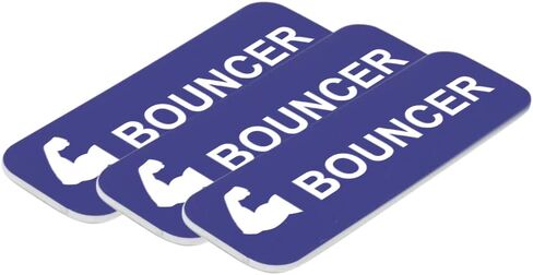 Bouncer (Bicep) 1 x 3" Name Tag/Badge, Black, (3 Pack) in Saudi Arabia