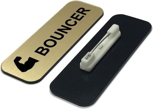 Bouncer (Bicep) 1 x 3" Name Tag/Badge, Black, (3 Pack) in Saudi Arabia