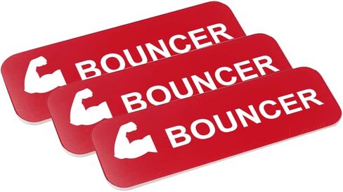 Bouncer (Bicep) 1 x 3" Name Tag/Badge, Black, (3 Pack) in Saudi Arabia