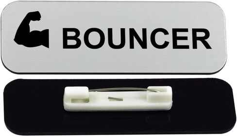 Bouncer (Bicep) 1 x 3" Name Tag/Badge, Black, (3 Pack) in Saudi Arabia