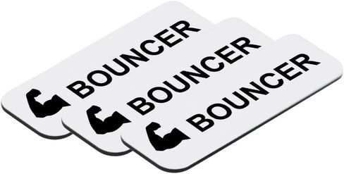 Bouncer (Bicep) 1 x 3" Name Tag/Badge, Black, (3 Pack) in Saudi Arabia