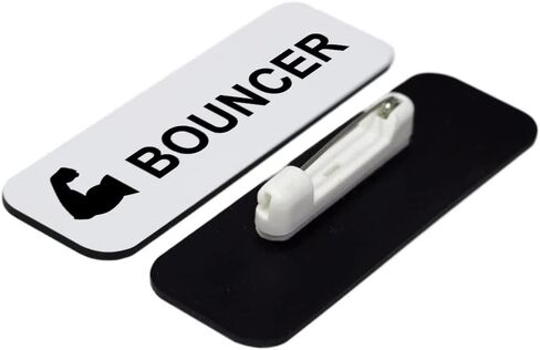 Bouncer (Bicep) 1 x 3" Name Tag/Badge, Black, (3 Pack) in Saudi Arabia